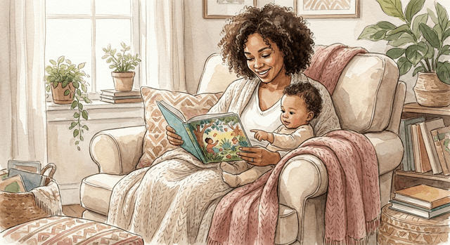 Parent reading to baby
